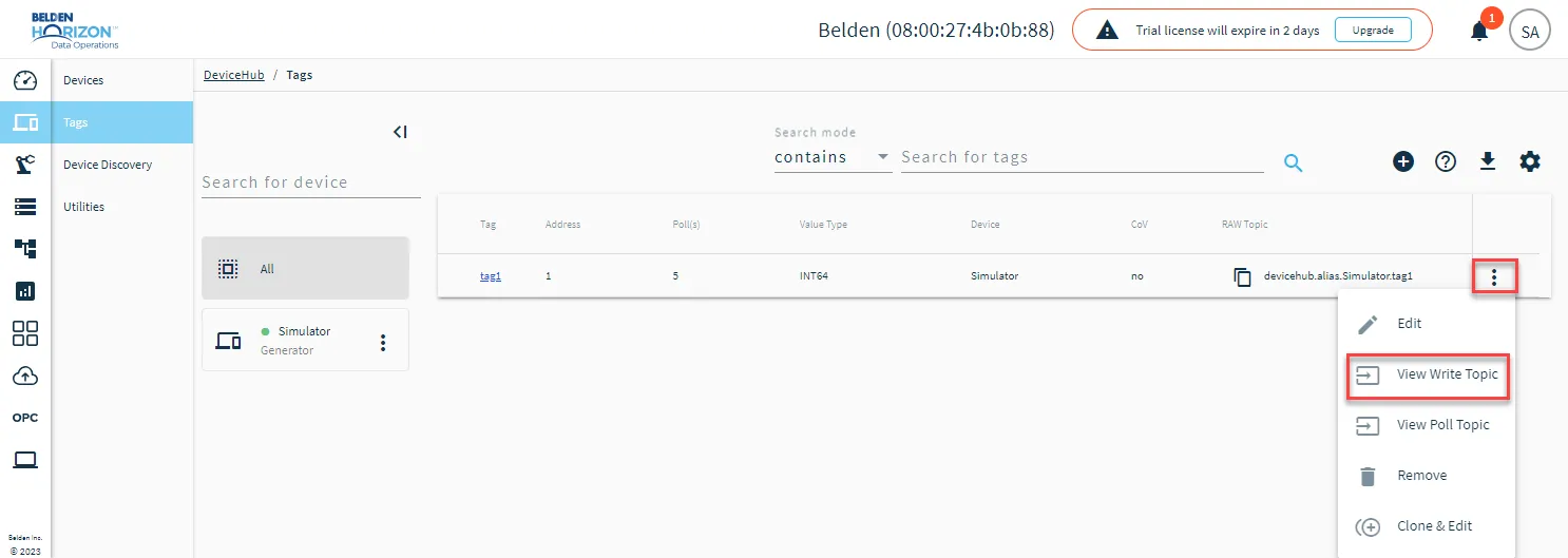 View Write Topic option