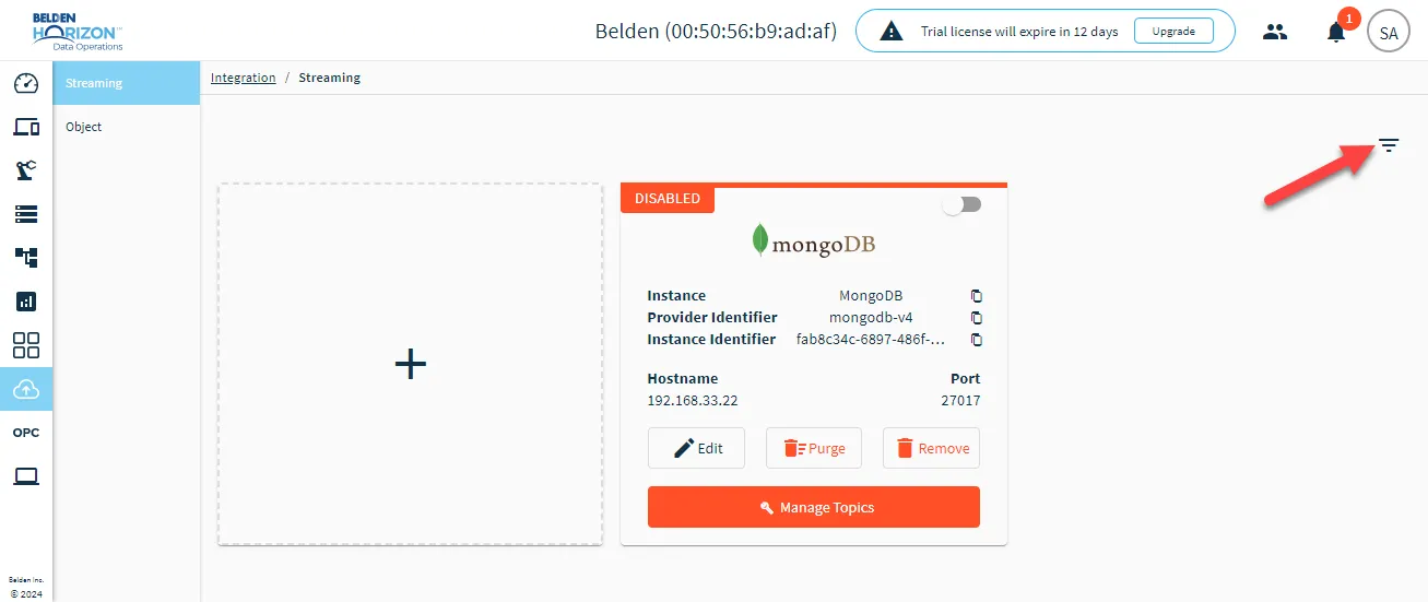 Toggle Connector Filter icon