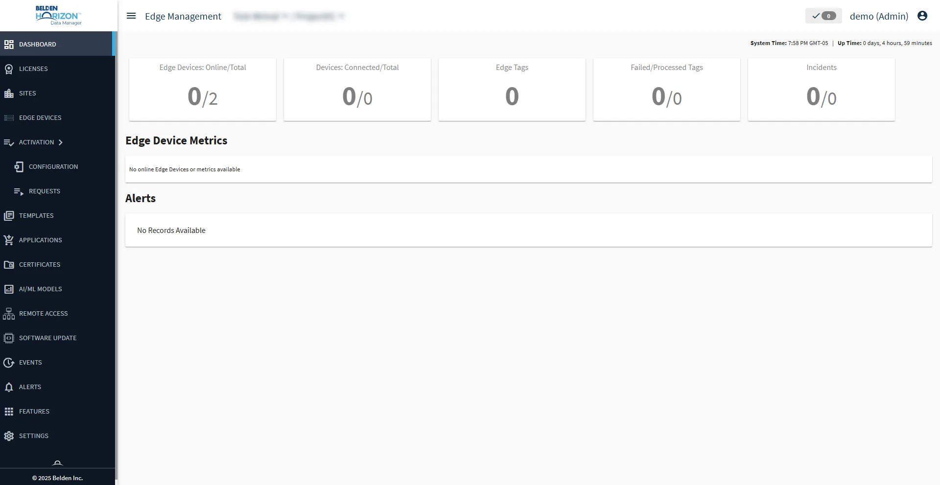 Status Overview page