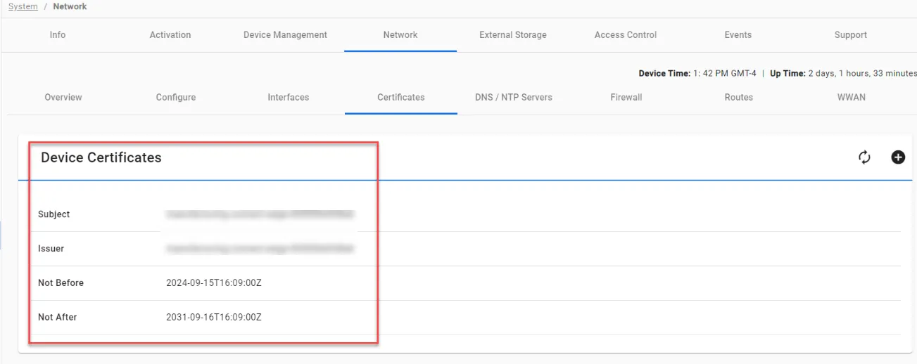Systems > Network page Systems > Network page