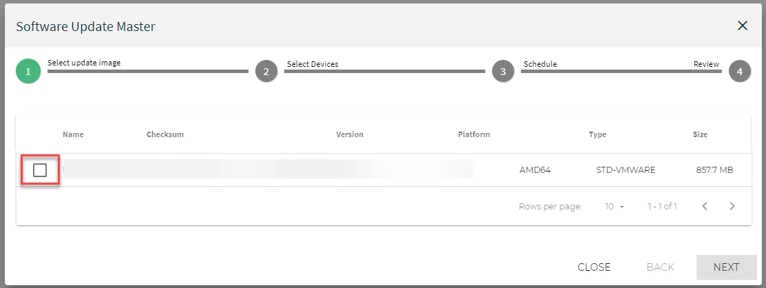 Software Update Job UI : Step 2 Select Software Software Update Job UI : Step 2 Select Software