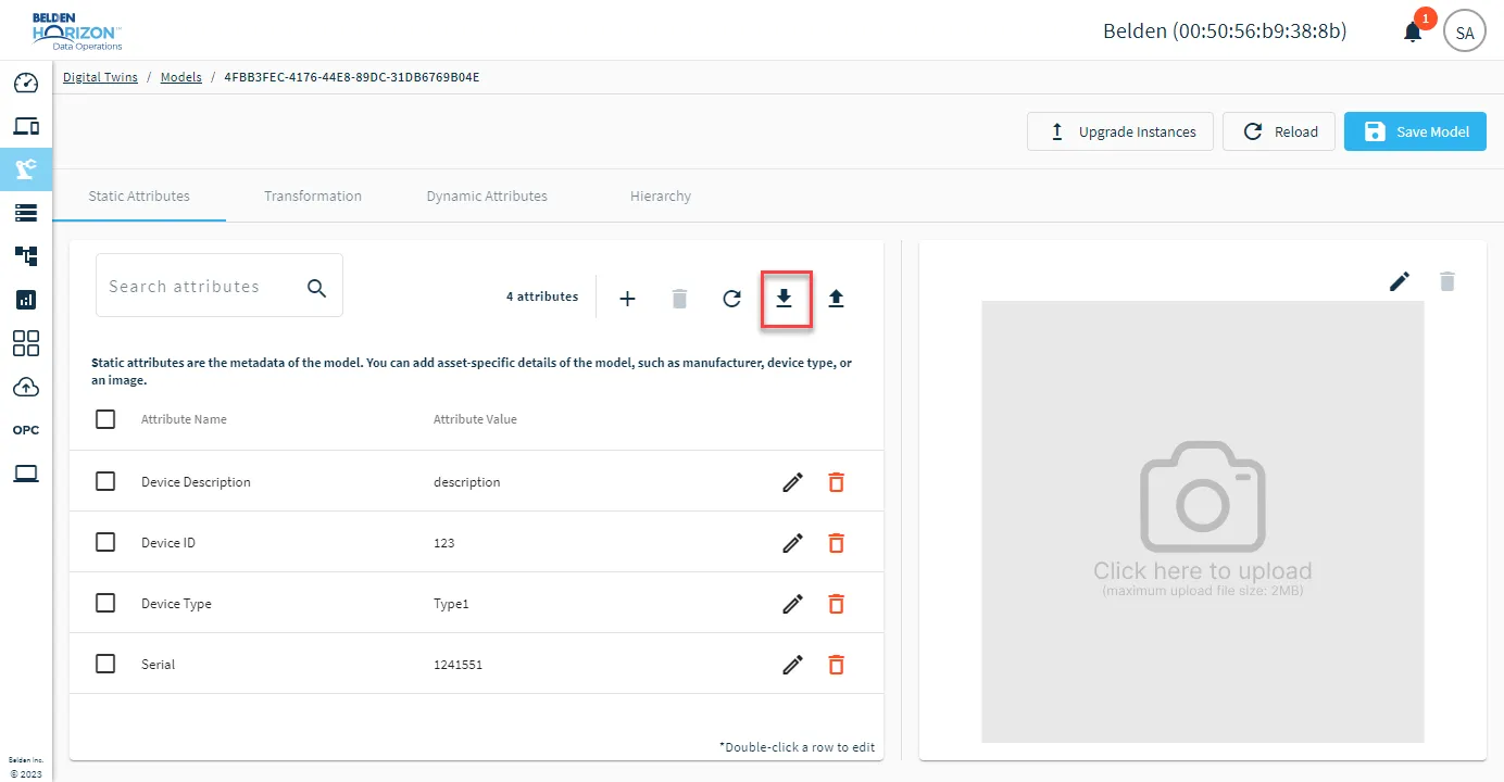 Export Attributes icon
