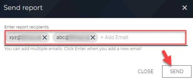 Send Report dialog box
