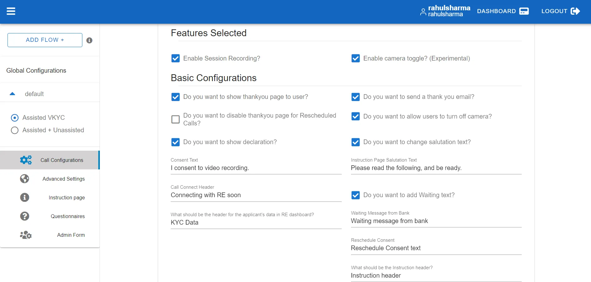 Session and Camera Settings, Customizable Text Display, Thank You Page