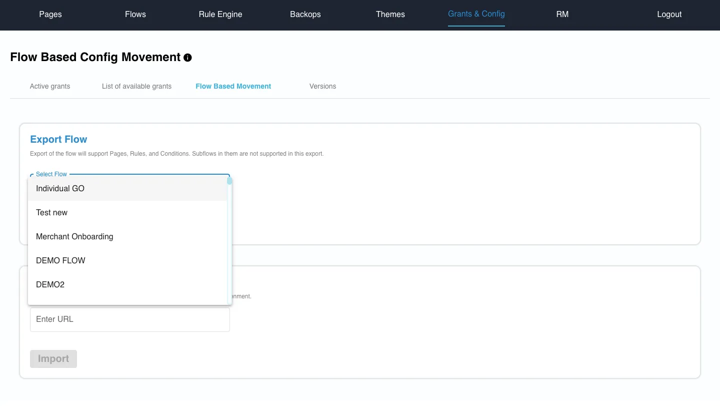 Export Flow Option