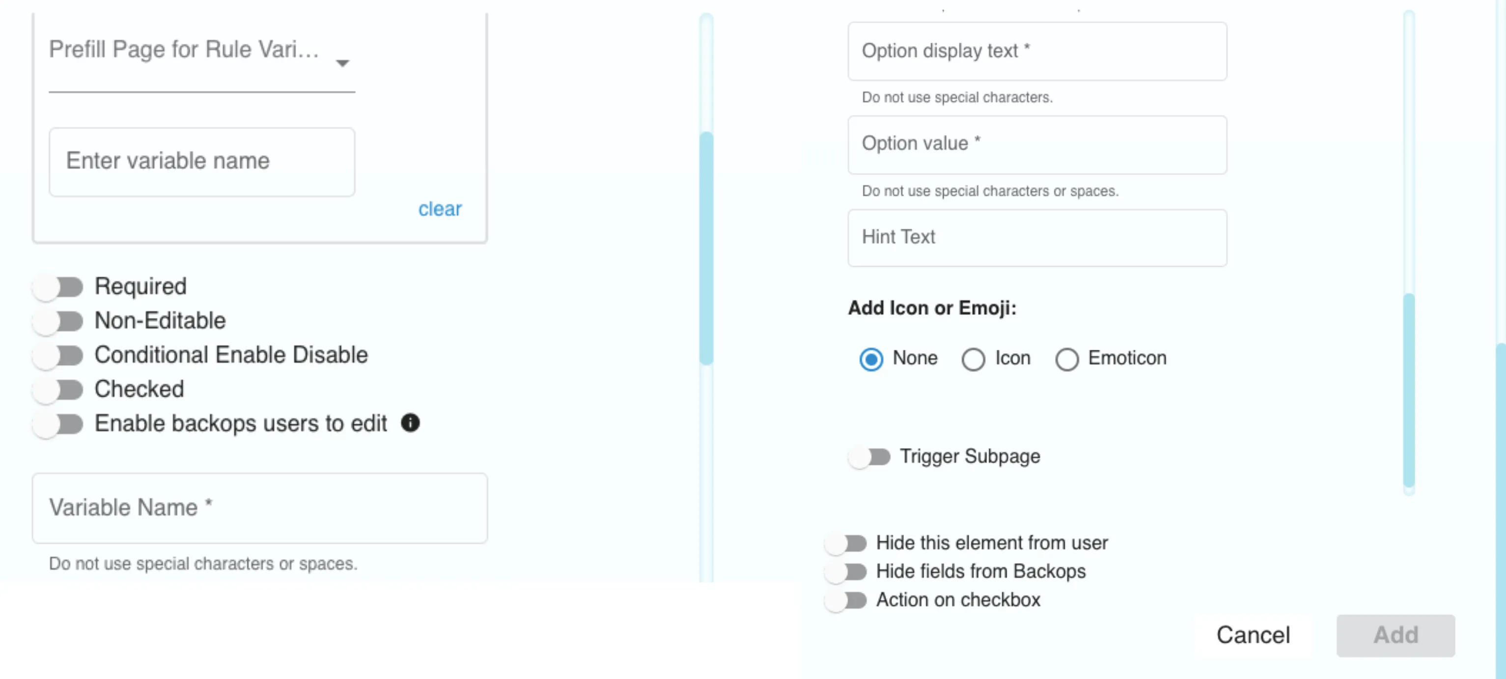 Element Details of Checkbox 