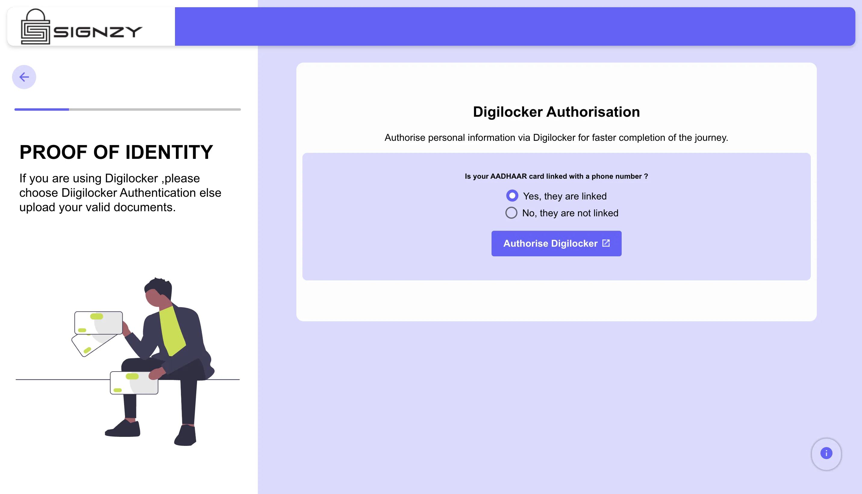 Digilocker authorization for Proof of Identity