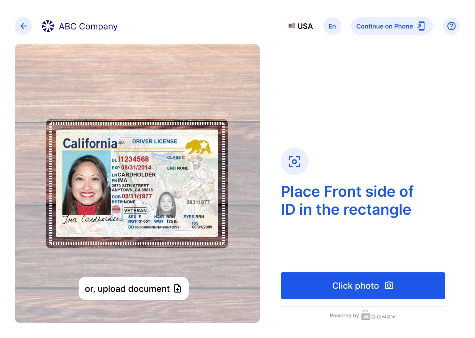 Document Capture Screen