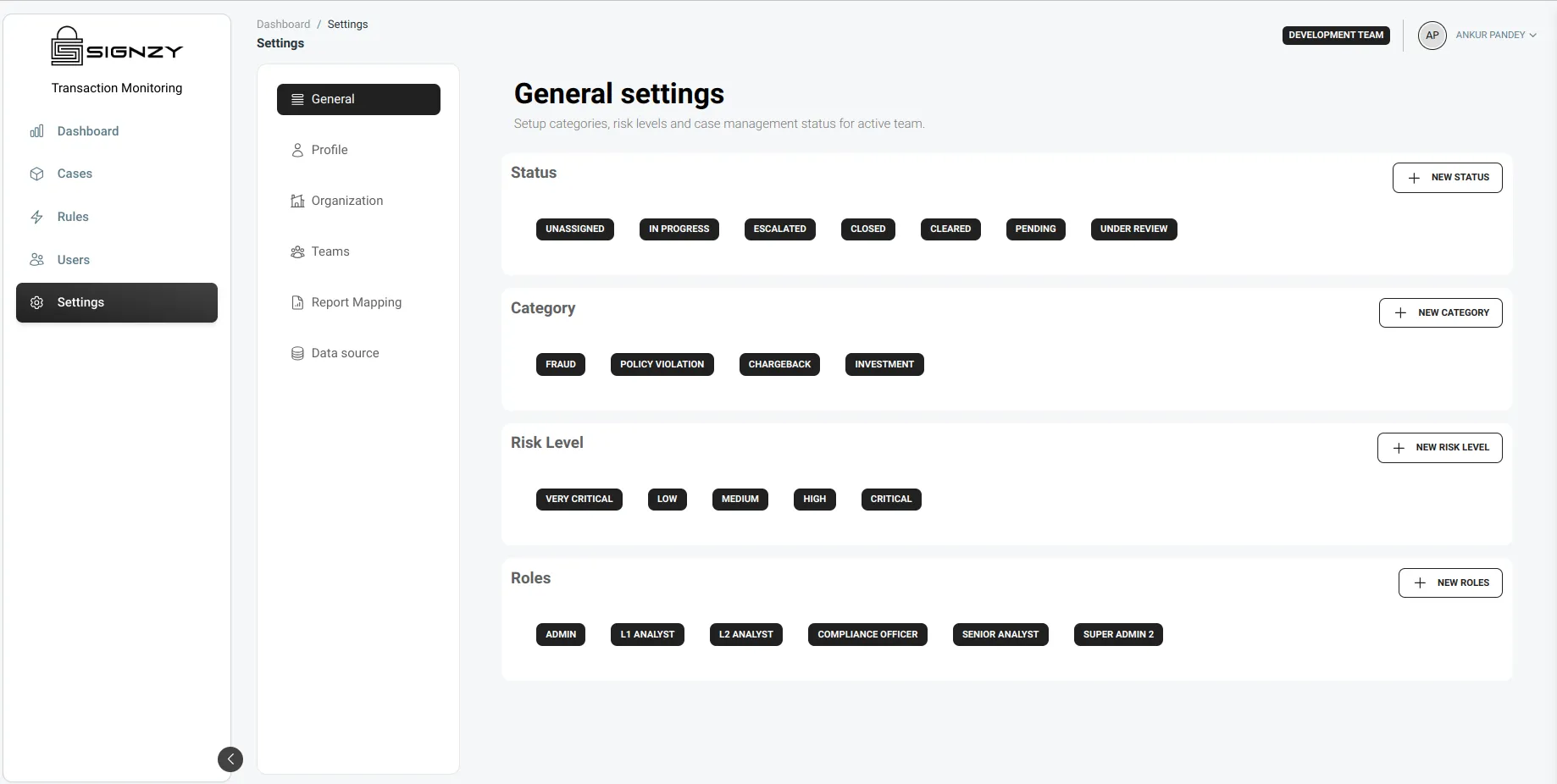 General Settings Page