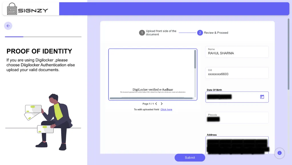 Data is fetched from the uploaded document