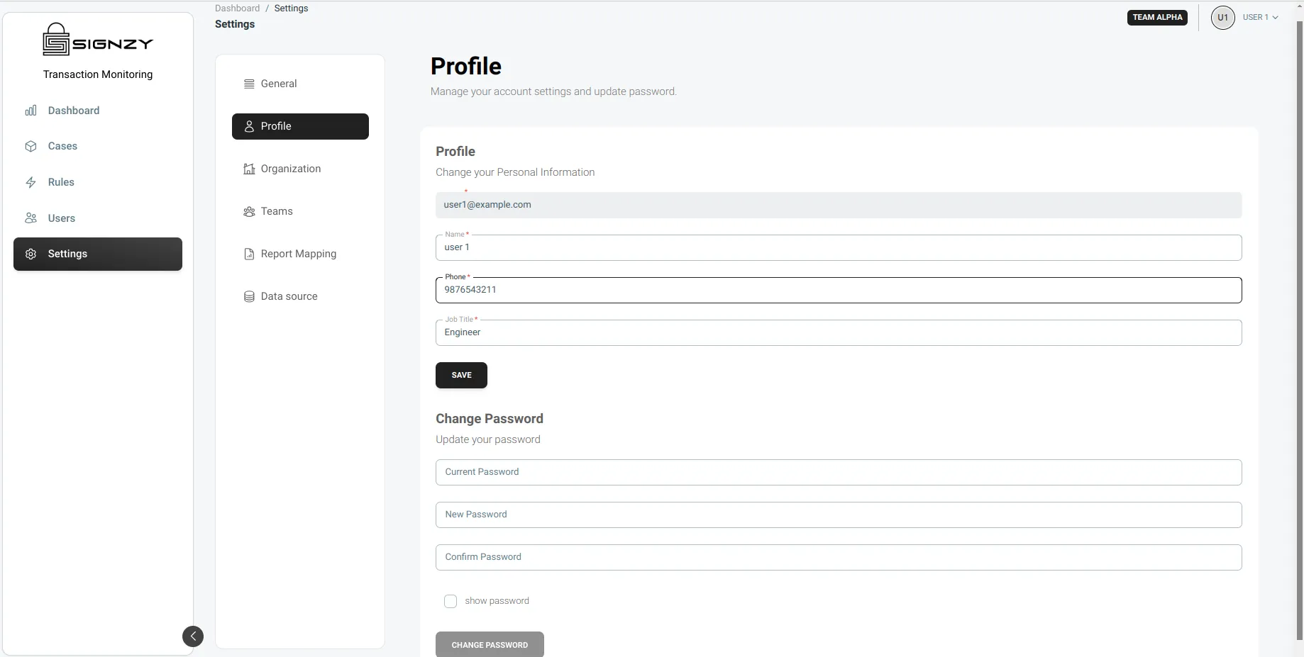 Profile Page