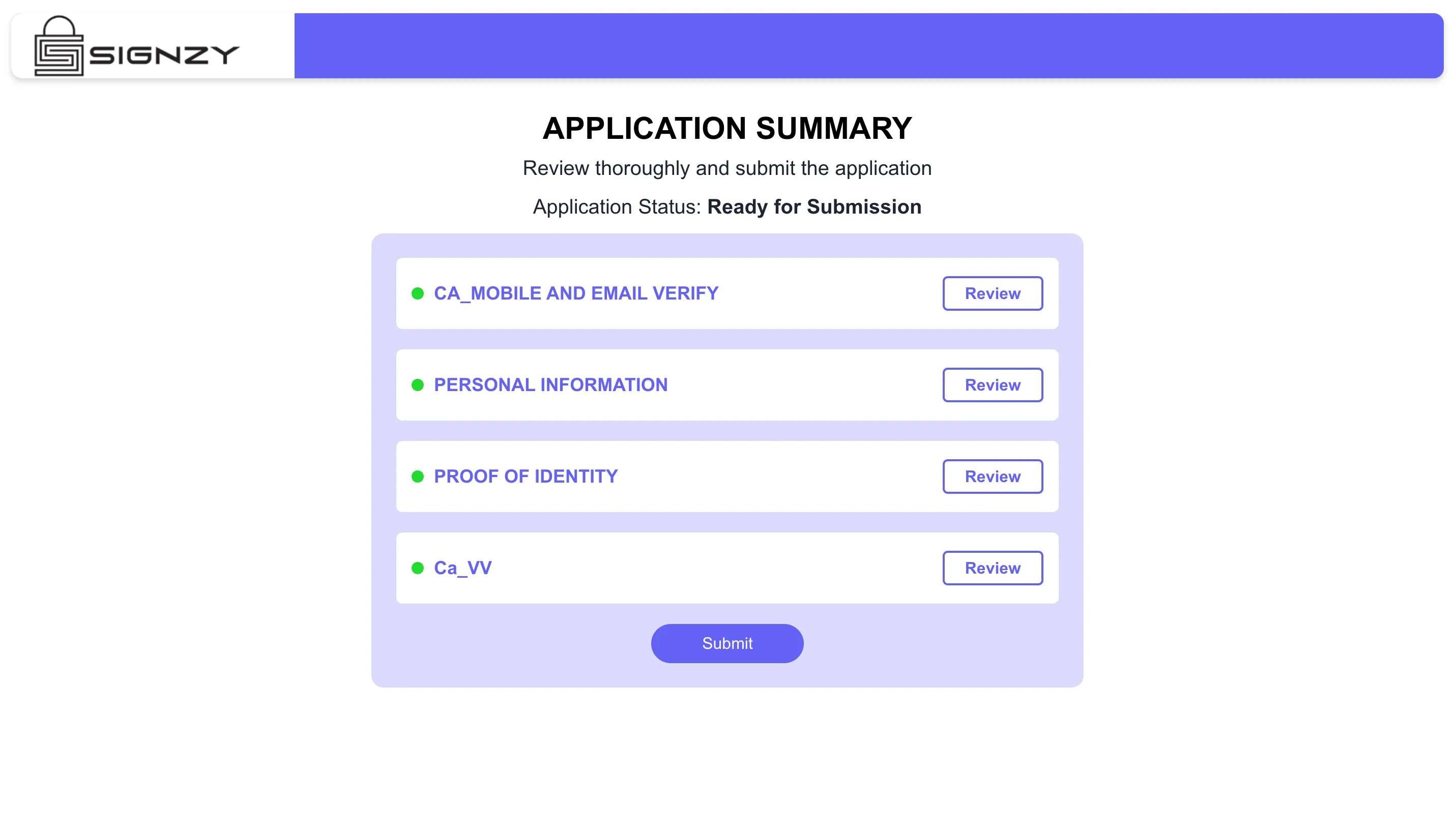 Application summary