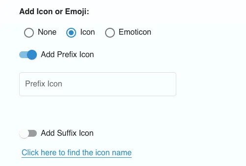 Adding icon or emoji