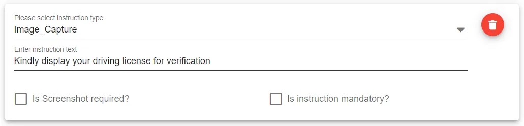 Image Capture Questionnaire Configuration