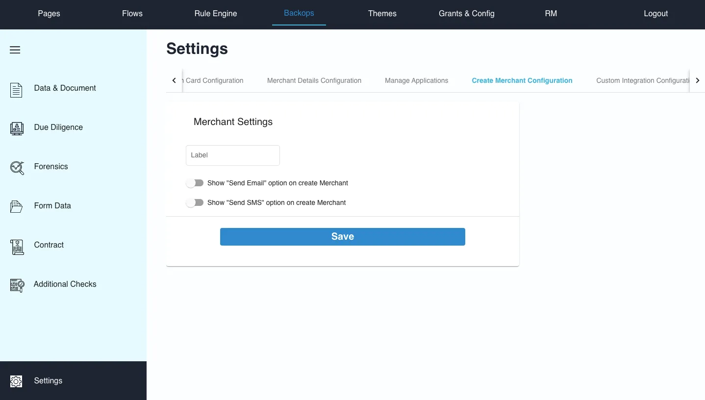 Create Merchant Configuration