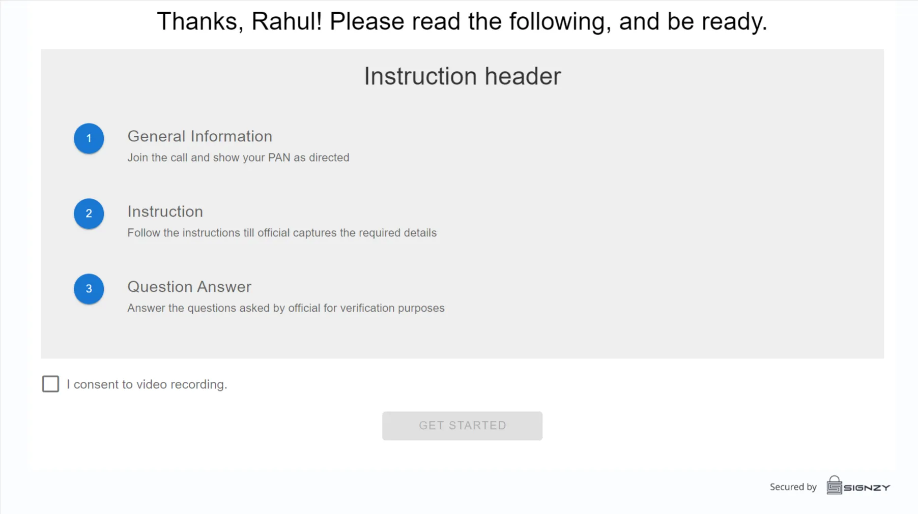 Custom Instruction Page