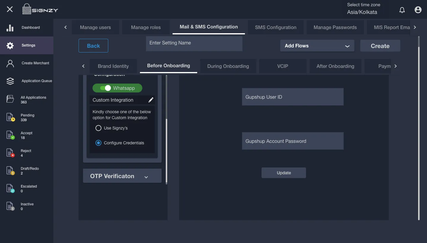 Configure credentials