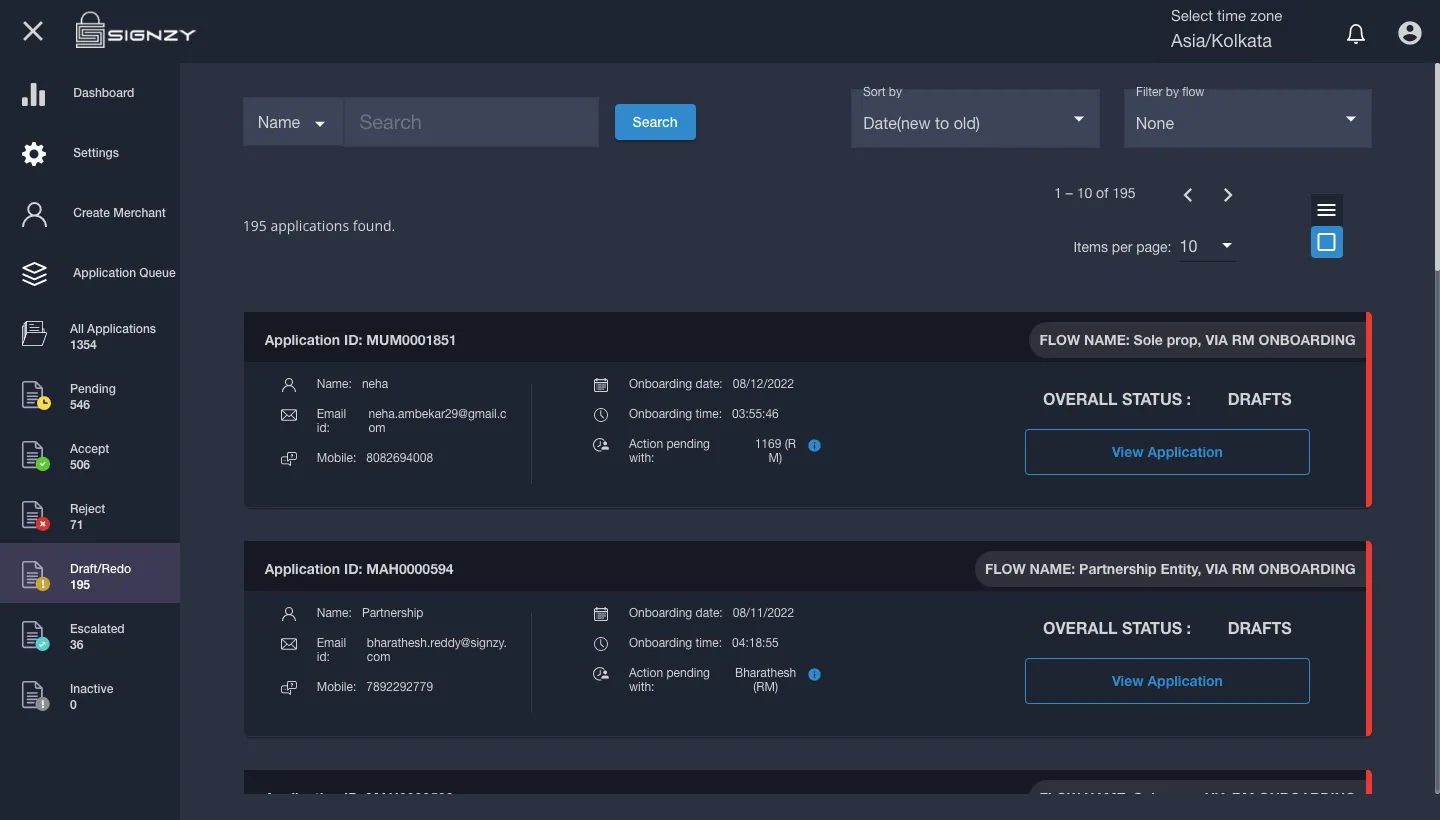 Draft/Redo Applications