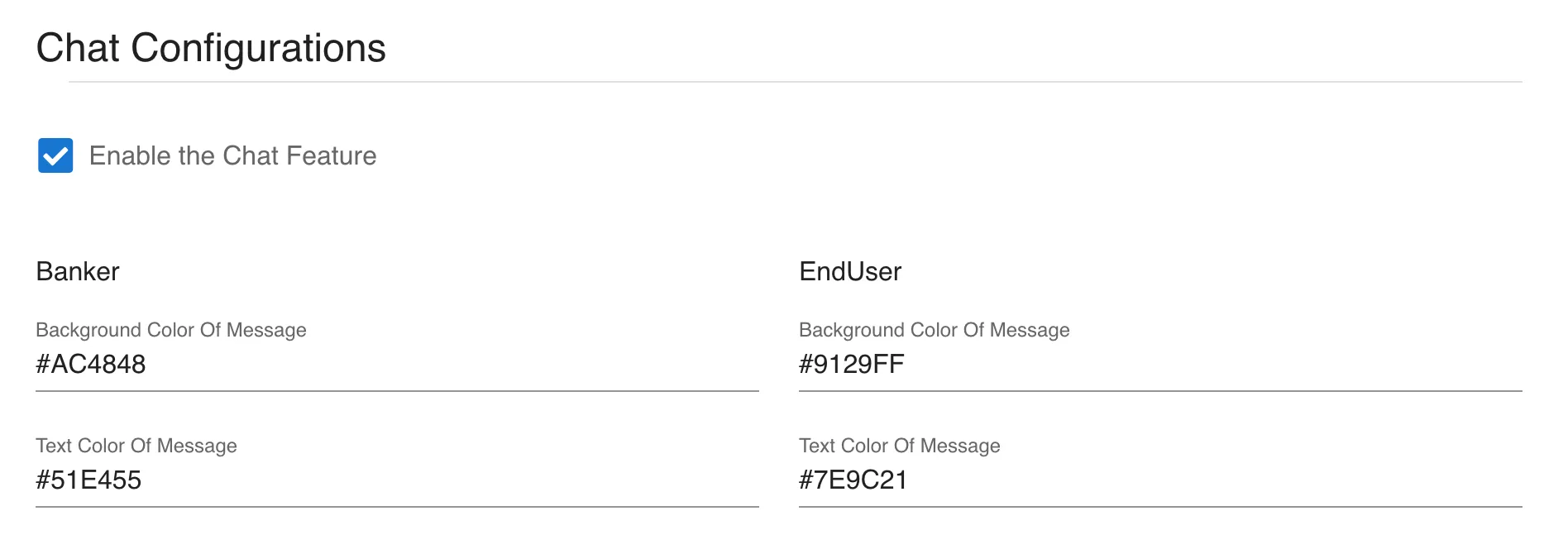 Chat Colour Config