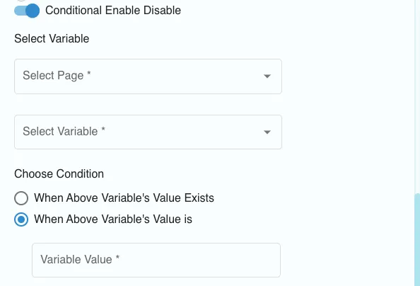 Conditional Enable Disable Conditional Enable Disable