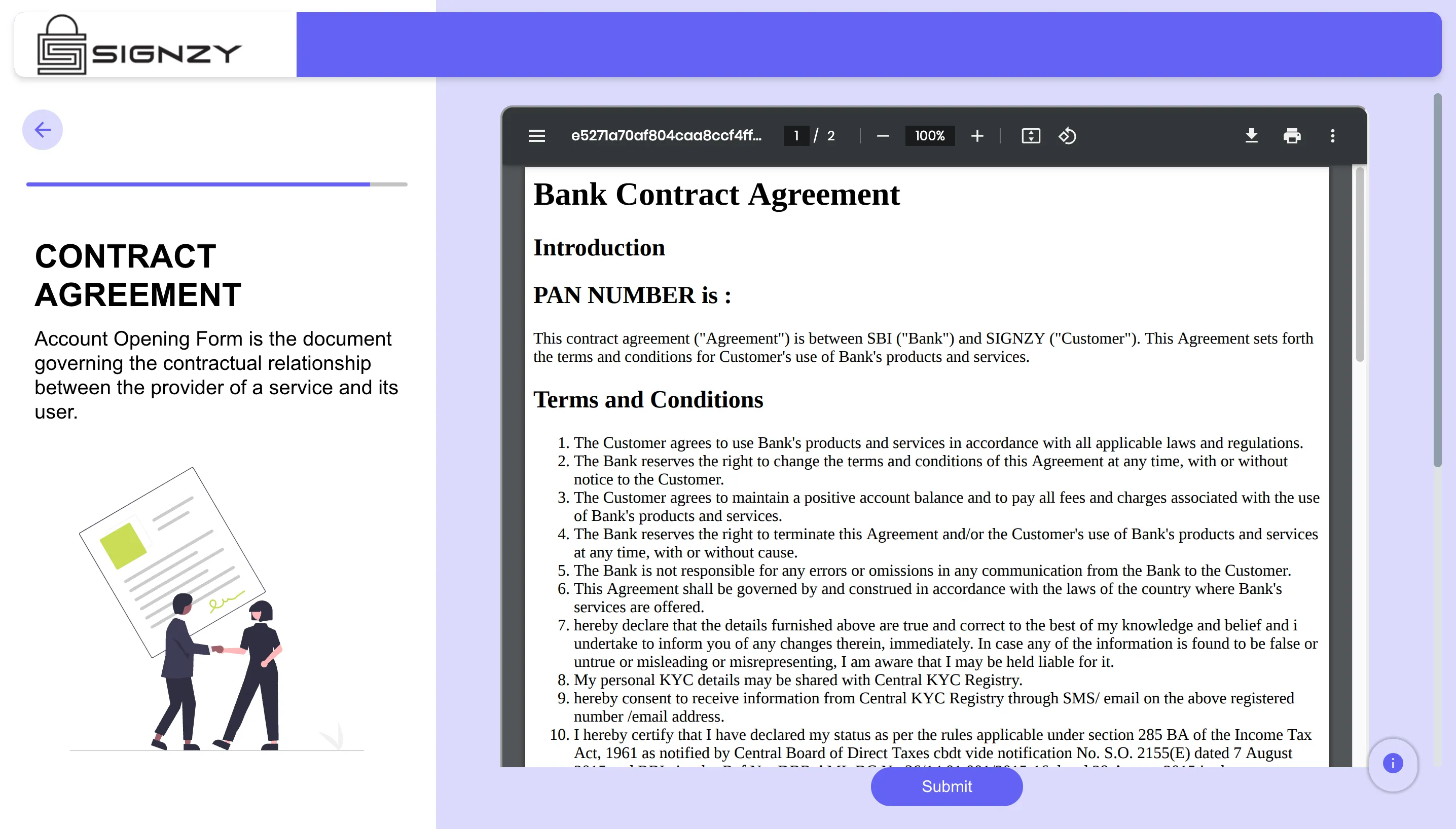 Contract generated for the user
