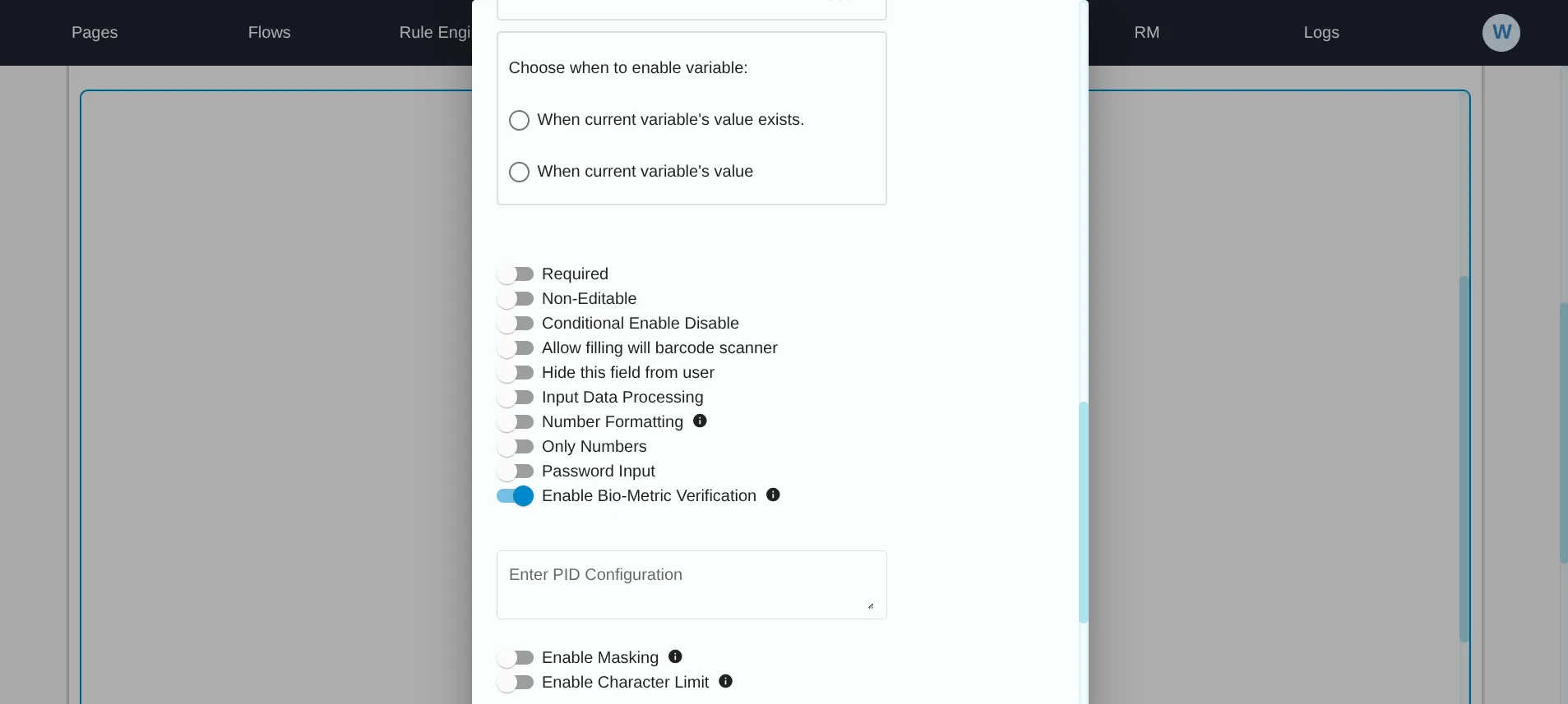 Admin Configuration to Enable Bio-metric Verification