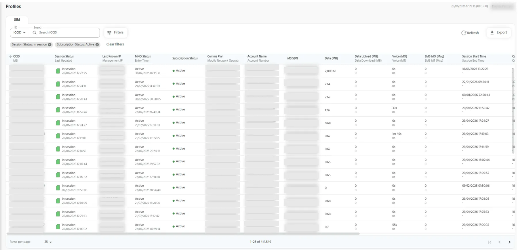 Profile Inventory Page