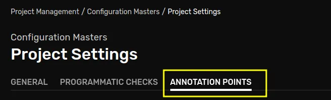 Annotation Points Tab Annotation Points Tab