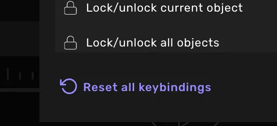 Reset all keybindings Reset all keybindings