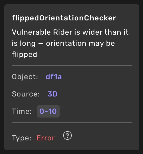 Validation error card