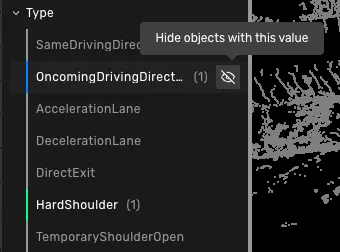 Hide property value button appears on hover Hide property value button appears on hover