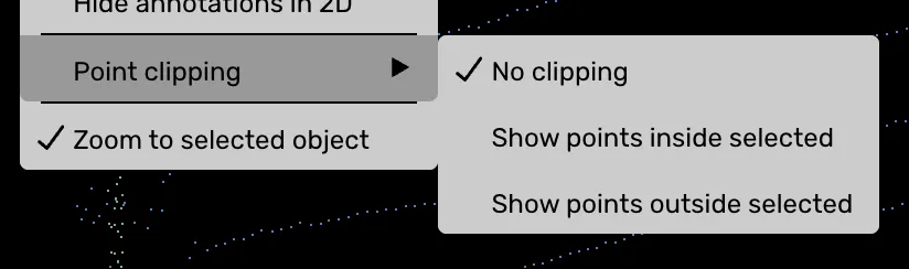 Point clipping options