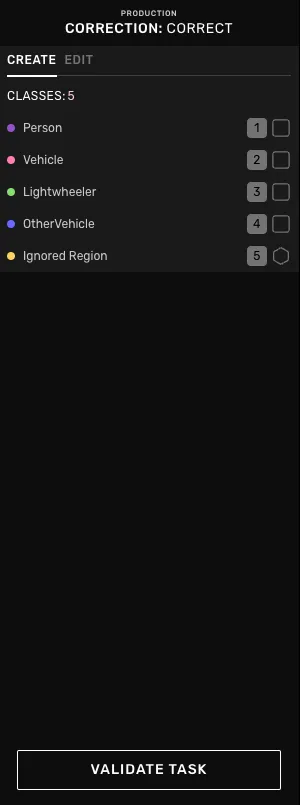 The create tab with class list