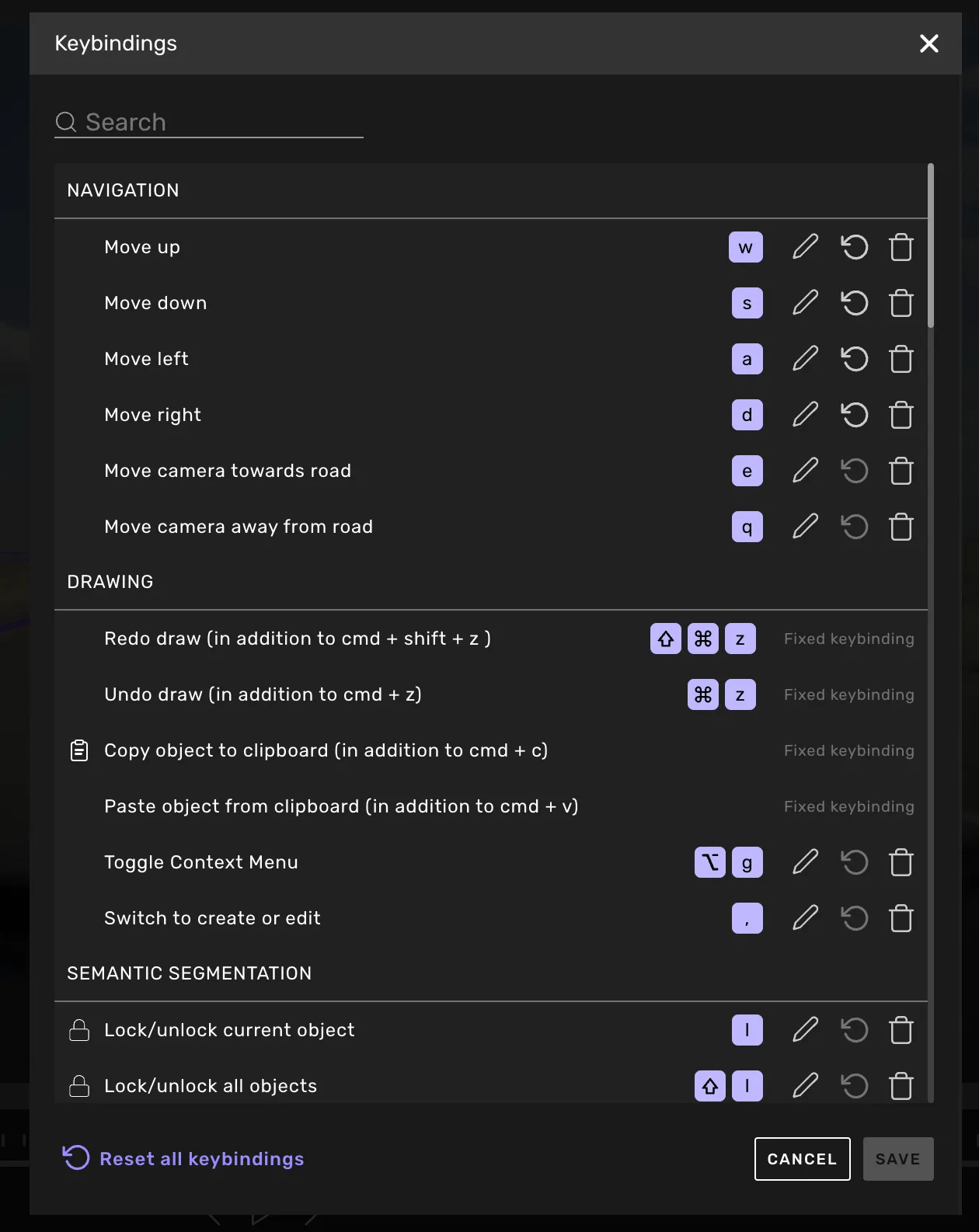 Keybinding window Keybinding window