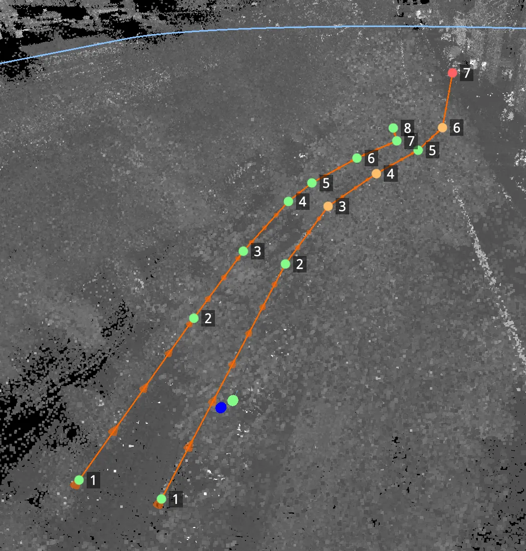 Node indices shown on lines where the node ground alignment is also active