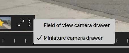 Minimized camera drawer options Minimized camera drawer options