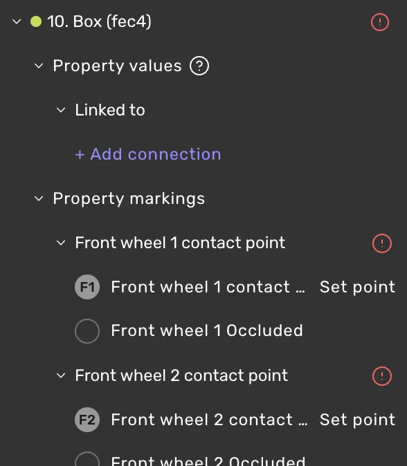 Property values and markings