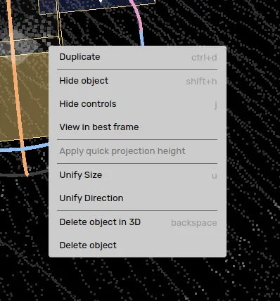 The 3D context menu