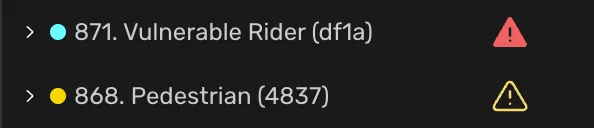 The first object has validation errors, the second one has validation warnings. The first object has validation errors, the second one has validation warnings.