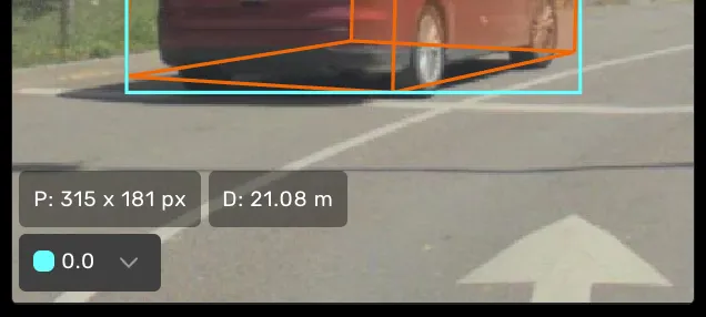 Size, distance and property labels