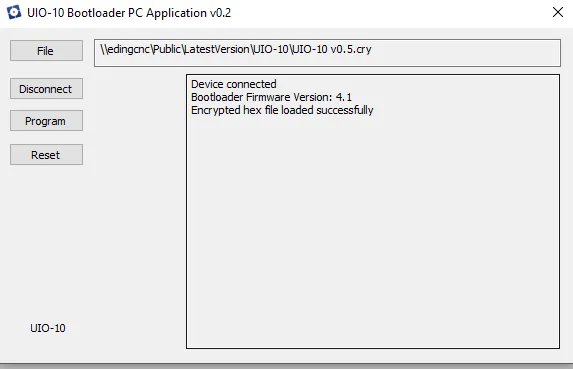 Bootloader is connected, and FW is loaded