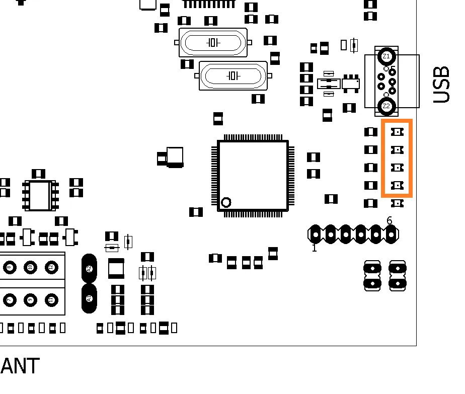 Location of the Status LED's on the controller