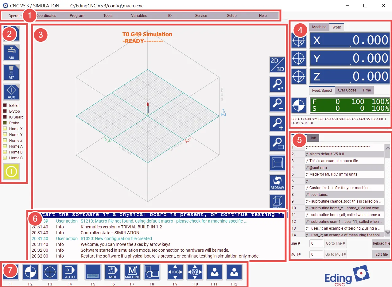 Main application screen