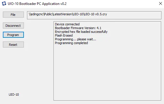 Bootloading programming is finised