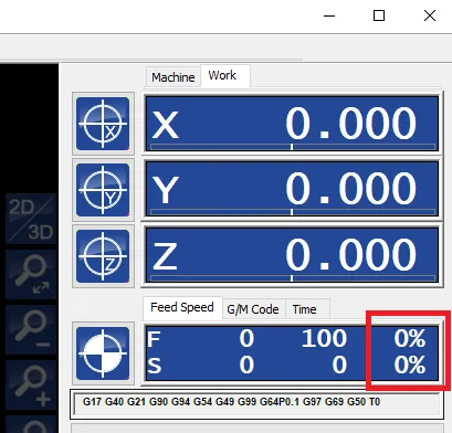 Feed and speed override in Operate view