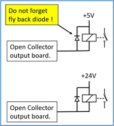 Connecting a relay to an open collector output