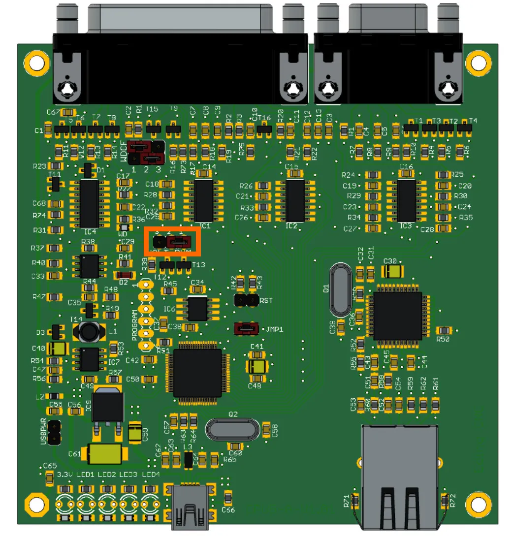 PWM-VOLT Jumper (marked in orange)
