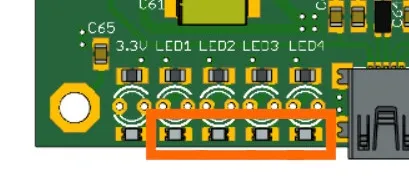 Status LEDS (marked in orange)
