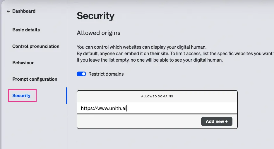 Edit->Security