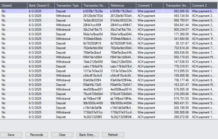 Retrieved Transactions Retrieved Transactions